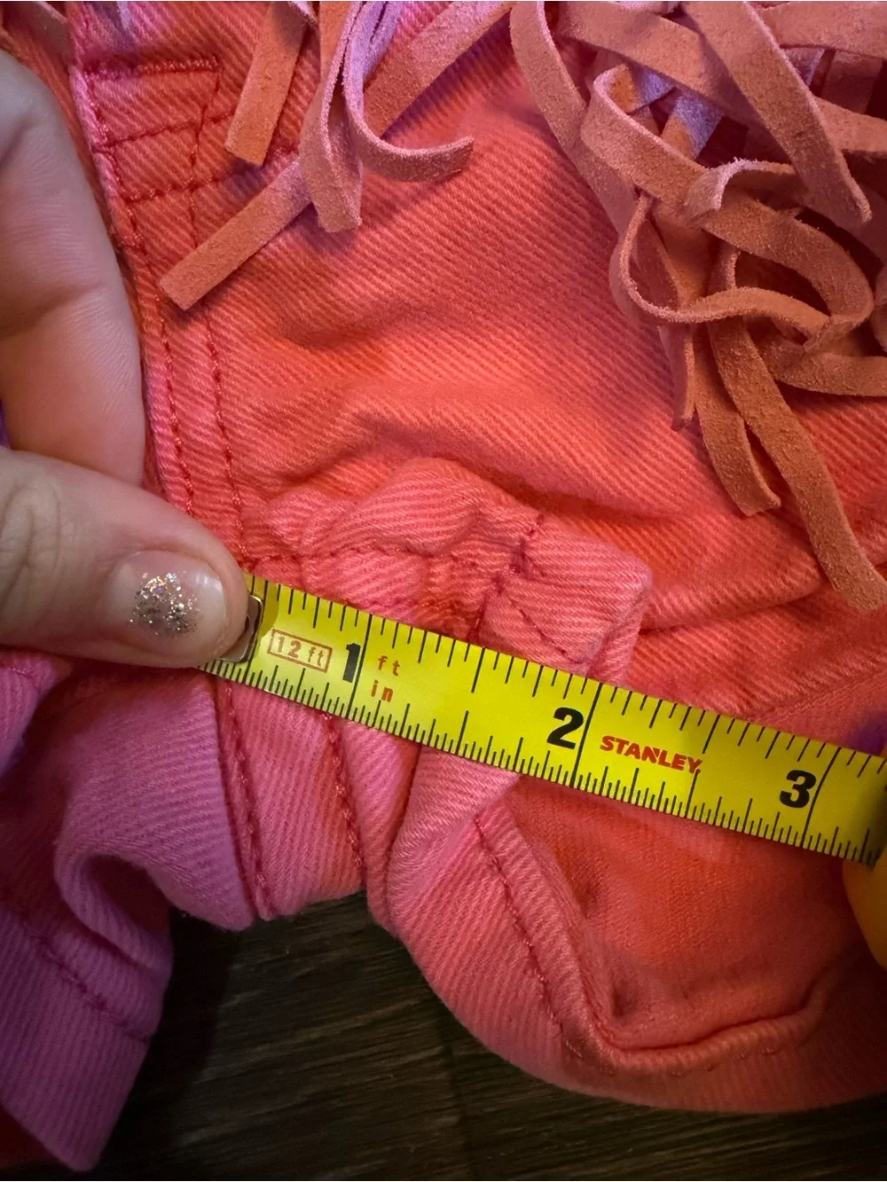 Rock & Roll Denim Pink Fringe Cowgirl Western Shorts Size 10